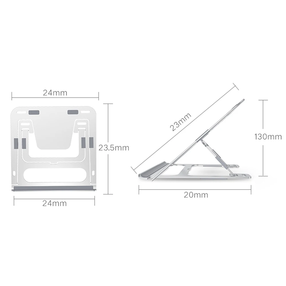 Алюминиевая Подставка для ноутбука 6 высоты Регулируемая охлаждающая подставка многофункциональный настольный держатель для планшетов книжная скобка для MacBook iPad