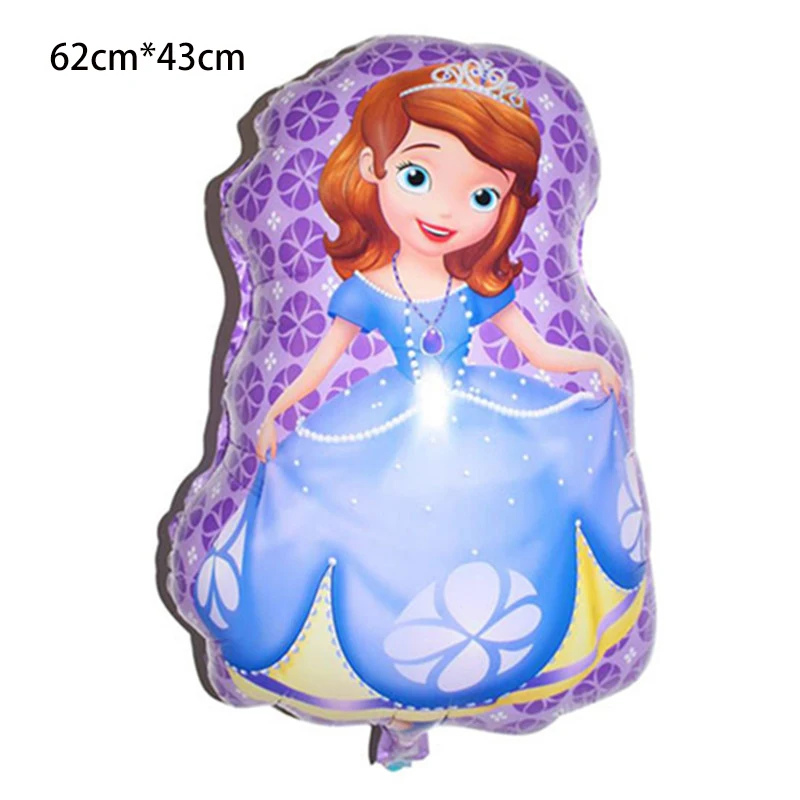 62cmx43cm Purple Софийская принцесса, гелиевые фольгированные шары, детские праздничные надувные вечерние шары, декоративные алюминиевые шары, игрушки, принадлежности для детского душа - Цвет: 62cmx43cm Purple