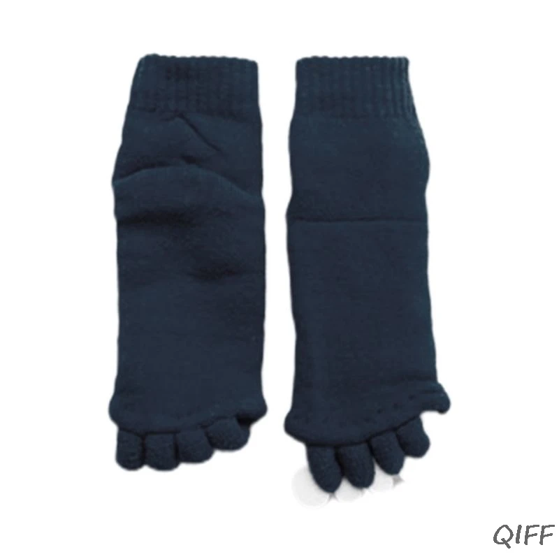 Women Foot Massage Five Toes Separator Socks Pain Relief Hallux Valgus Corrector 95AB - Цвет: GY