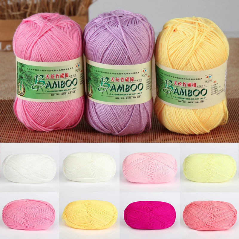 1 ball×50g Super Soft new Natural Smooth Bamboo Cotton Yarn Knitting SALE 