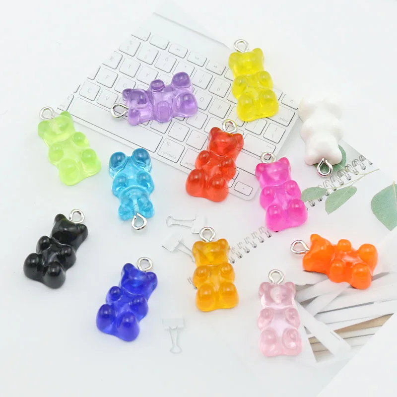 50Pcs Cute Bear Flat Back Planar Resin Color DIY Crafts Supplies Phone Shell Patch Decor Arts Material Kids Hair Accessories