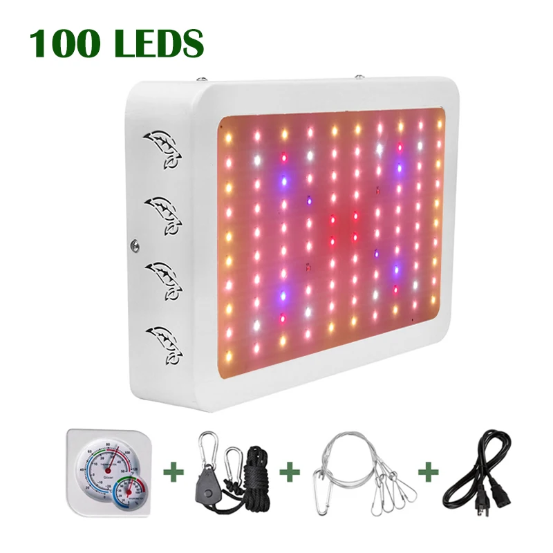 100 LEDS Лампа Greensindoor Phyto, 1000 Вт, 2000 Вт, светодиодный светильник для выращивания растений, полный спектр, лампа для выращивания растений, тент, лампа с цепочкой в виде ромашек, светодиодный Fitolampy - Испускаемый цвет: 100 LEDS