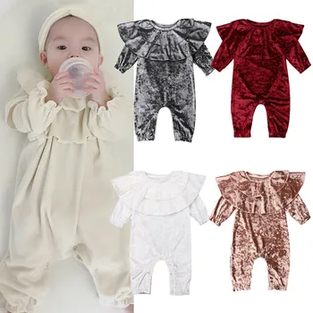 

Infant Newborn Baby clothes Overalls for children winter jumpsuit комбинезон детский Solid Romper Casual Clothes Jumpsuit #4