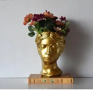

GOLD VASE PORTRAIT FIGURINES DECORATIVE VASES MAGNESIUM OXIDE FLOWERPOT HOME DECORATION LIGHTWEIGHT MATERIALS FLORAL ARRANGEMENT