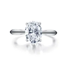 QYI 2 ct Ring for Women 925 Silver Halo Rings Engagement Jewelry Sona Diamond Wedding Finger Flower Rings Gift