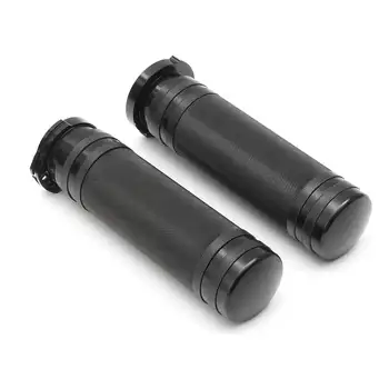 

Hot New 1 Pair Black Rubber And CNC Billet Aluminum 25mm Motorcycle Handlebar Hand Grips For Harley Sportster Cruiser Custom