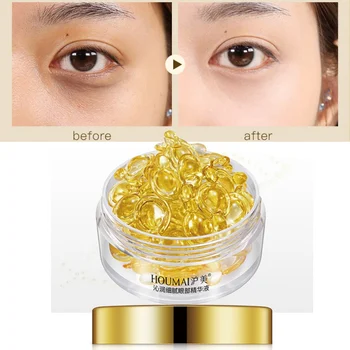 

30 pcs Capsules Gold Eye Serum Anti-Puffiness Lighten Fine Lines Remove Dark Eye Essence