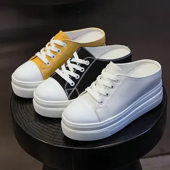 

2020 new spring women's walking shoes low-top casual canvas shoes breathable thick bottom increased sneakers for women ZP-133