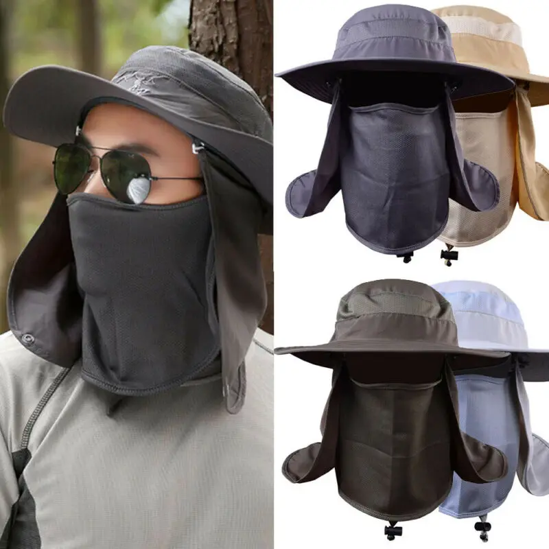 360°UV Protection Ear Neck Cover Sun Hat Flap Cap Outdoor Fishing Hunting Hiking