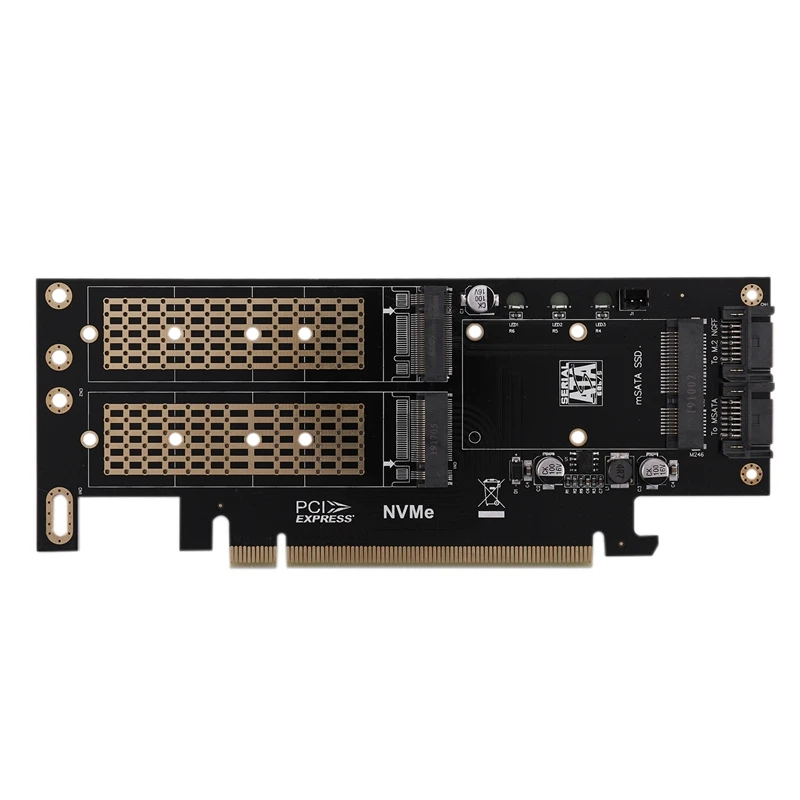 M.2 NVMe NGFF для Pci-E 4X3 в 1 карта расширения адаптер карта B+ M ключ MSATA