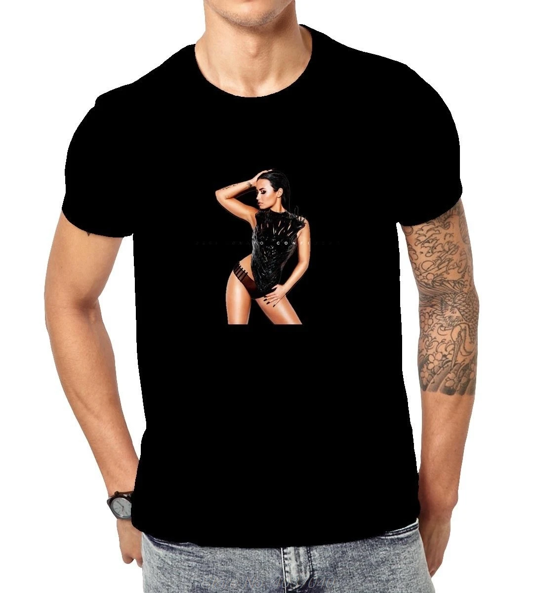 Demetria Devonne Demi Lovato T-shirt for Men / Women Tshirt Short Sleeve Print Casual T Shirt hip hop tees harajuku | Мужская одежда