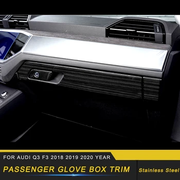 

Car Accessories Stainless Passenger Seat Glove Box Cover Trim Sticker Frame Interior Decoration for Audi Q3 F3 2018 2019 2020