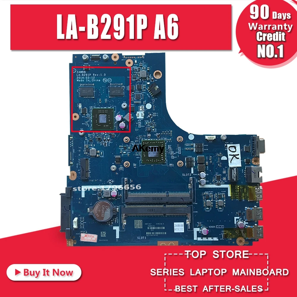 

100% NEW MAINBOARD ZAWBA/BB LA-B291P MOTHERBOARD FOR LENOVO B50-45 NOTEBOOK PC ONBOARD A6 PROCESSOR +VIDEO
