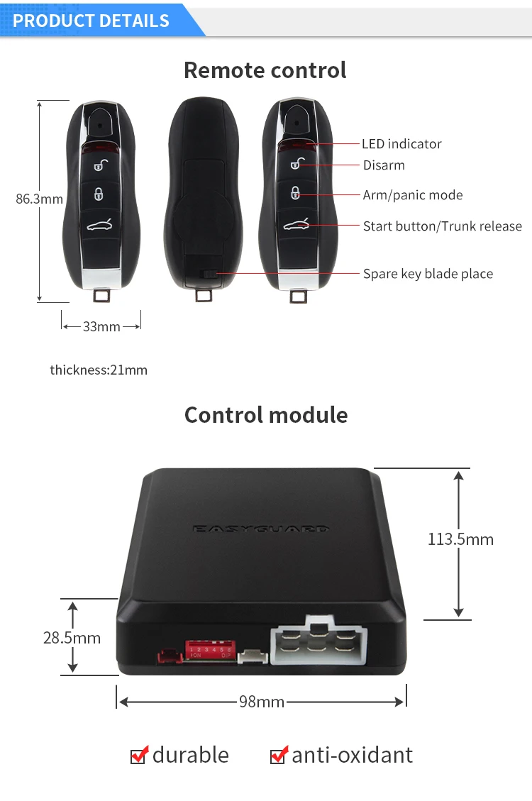 EASYGUARD компания псевдослучайный код Автосигнализация пассивное открывание без ключей дистанционный запуск стартера и