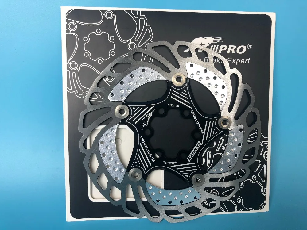 IIIPRO MTB велосипед DH 6 дюймов 160 мм охлаждающий диск тепловыделение тормозной ротор вниз холм плавающий горный велосипед тормоз roto - Цвет: black