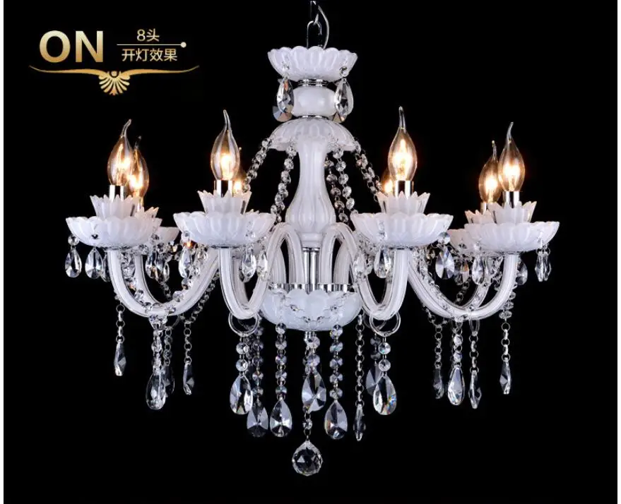 Description Picture 6 of itemEuropean White Crystal Chandeliers Nordic Modern LED Chandeliers For Living Room AC lustres de sala de cristal Home Decoration