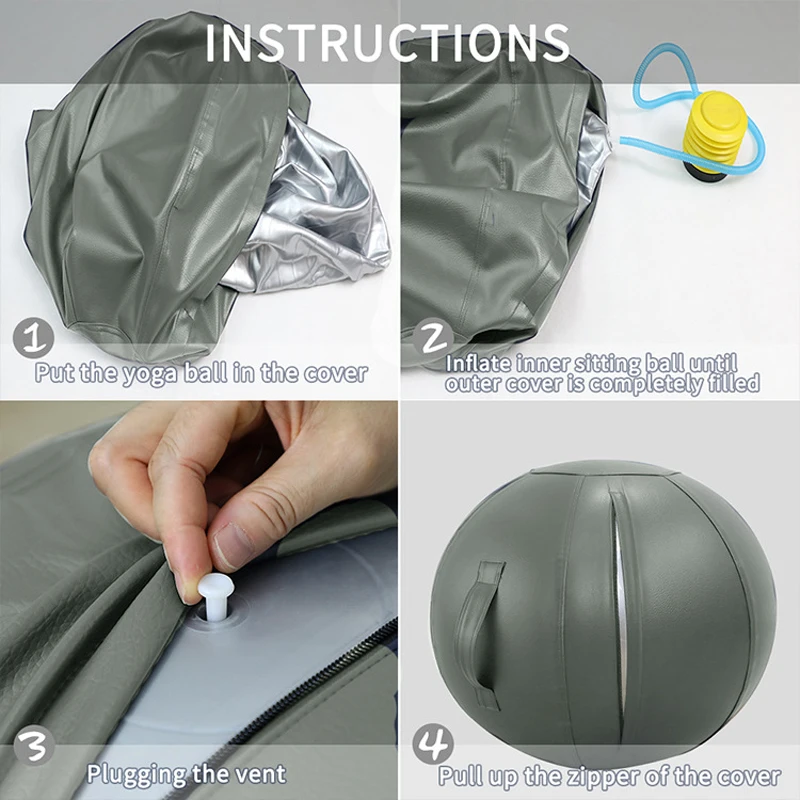 Anti-burst Yoga Ball with Leather Cover Thickened Stability Balance Ball Pilates Barre Physical Fitness Exercise Balls 65CM 75CM