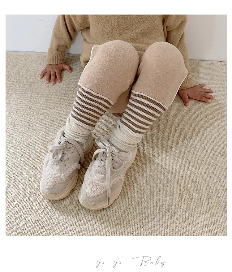 Штаны для девочек г. Новые детские хлопковые повседневные однотонные штаны в полоску Теплые штаны для малышей на осень и зиму