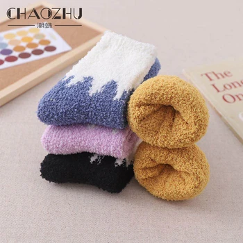 

CHAOZHU Women Winter Socks Thicken Warm Floor Sleeping Bedroom Best Gift Winter Sox High Quality No Pilling Color Patchwork