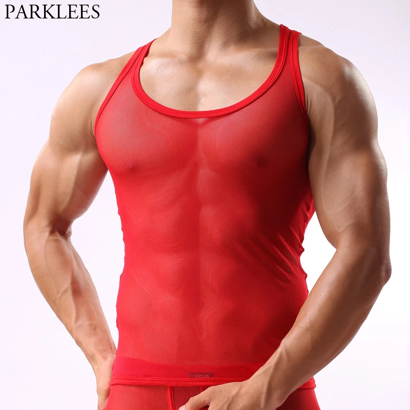 Red tank top mens Clearance