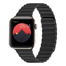 Чехол из натуральной кожи для apple watch, ремешок 42 мм, 38 мм, Версия 44 мм 40 мм ремень магнитный ремешок для наручных часов iwatch серии 5/4/3/2/1 браслет