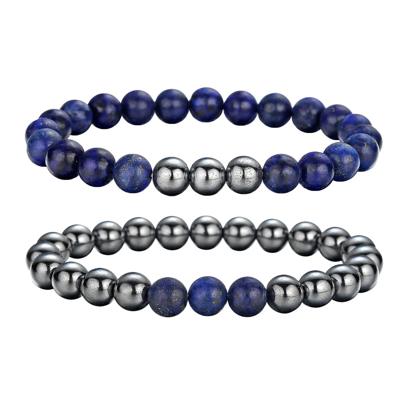 Lapis Lazuli SEVENSTONE пара магнитный камень терапия Браслет облегчение головной боли гематитовый Магнит ювелирные изделия тревога лечебные браслеты для женщин - Окраска металла: Lapis Lazuli
