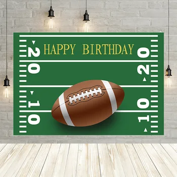 

Avezano Football Happy Birthday Party Photography Background Boy Green Filed Baby Shower Backdrop Photo Studio Decor Banner Prop