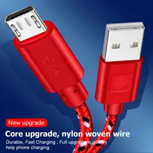 

2 In 1 Braided Nylon Cloth Data Cable For Samsung HTC LG Huawei Xiaomi Redmi Android Kindle eReaders Charging Cable
