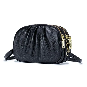 

2020 New Designer Brand Women's Shoulder Bag Large Capacity 3 Zippers Layers Genuine Leather Simple Plicated Lady's Clouds Bags