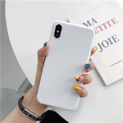 Luxury Thin Soft Color Phone Case For Iphone 7 8 6 6s Plus 5s Se Silicone Back  Capa For Iphone X Xs 11 Pro Max Xr 12 13 Cover Ivory