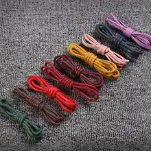 Круглые Вощеные шнурки, тонкие Вощеные веревочные сапоги, черные и белые коричневые кожаные веревочные ремни