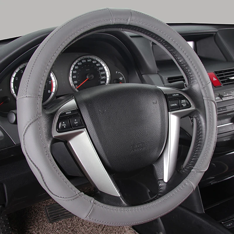 Black 38CM Car Steering Wheel Covers fit for Citroen C4 Picasso / Aircross C5 Leather Cover 15 Inch Four Season | Автомобили и