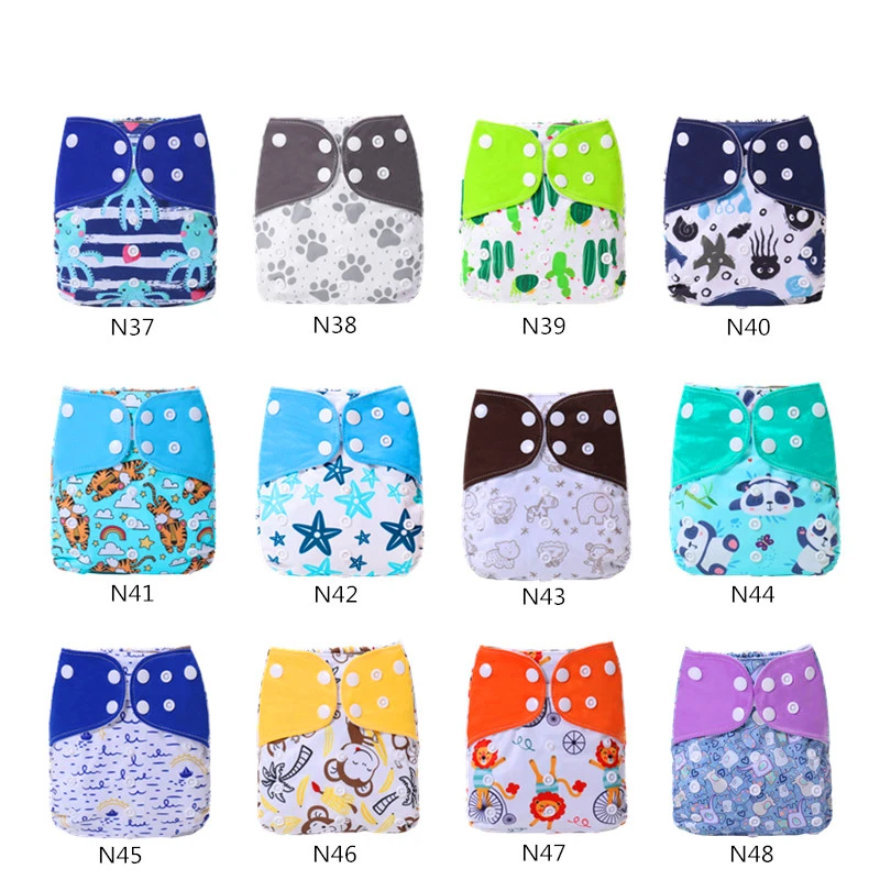 [simfamily]12pcs/set Washable Cloth Diaper Cover Adjustable Nappy Reusable Cloth Diapers Available 0-3years 3-15kg baby