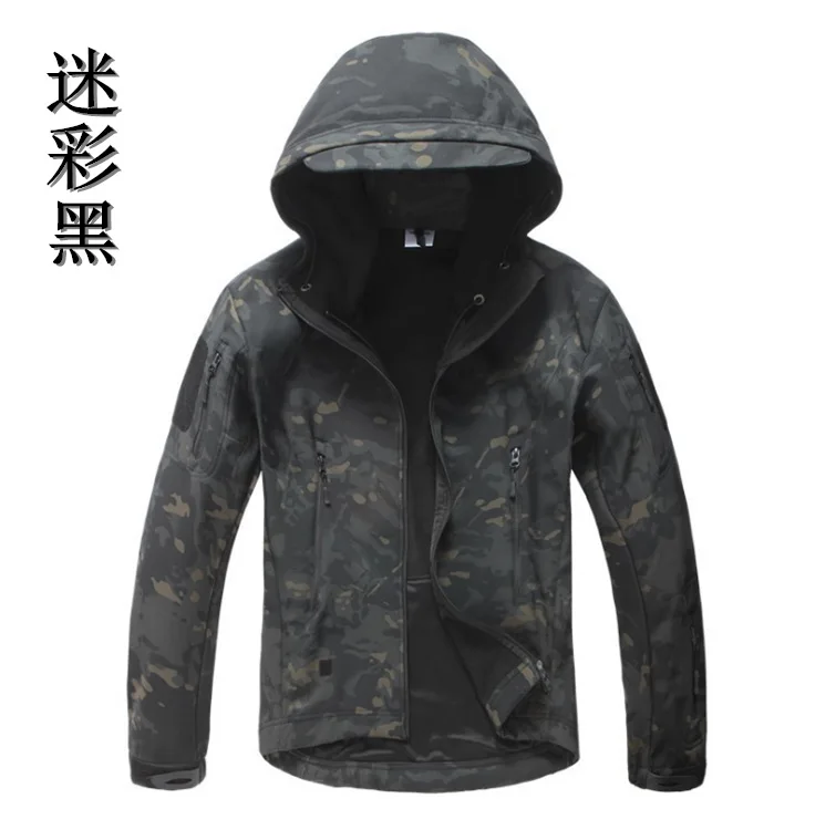 Black Camouflage Флисовая походная куртка водонепроницаемая ветрозащитная флисовая костюм для горного туризма Мужская Женская походная Экипировка Мужская t S-3XL 001 - Цвет: Black Camouflage