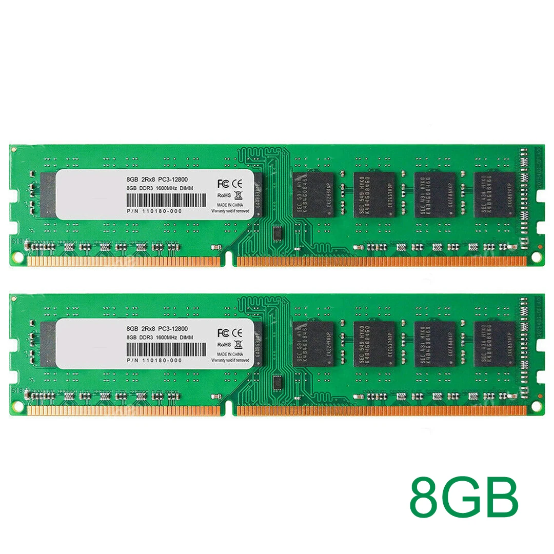 

2X 8GB Desktop Memory DDR3-1600MHz 240-pin Intel Low Density Desktop Memory RAMs for System Compatible Tool Parts