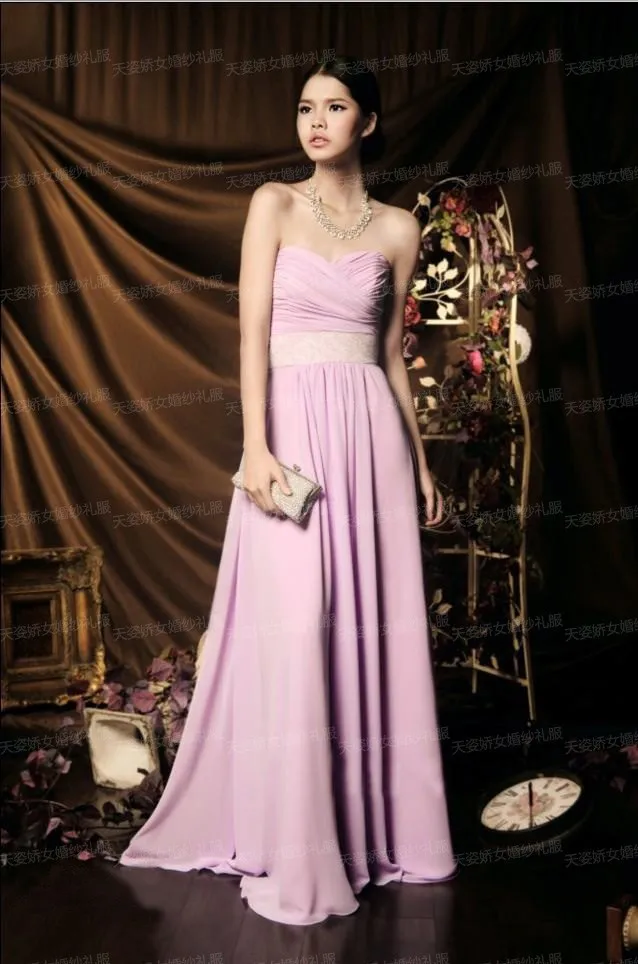 Свадебное платье de soiree, новая мода, vestido de noiva, милое длинное фиолетовое шифоновое Недорогое Платье подружки невесты