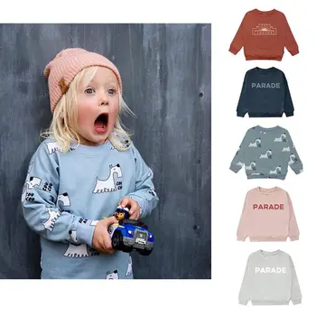 2020 Autumn Kids Long Sleeve T-shirt Sweatshirt Baby Girls Clothes Boys Jackets Coats Cartoon Tops Vacation Toddler Outfit Tops 1