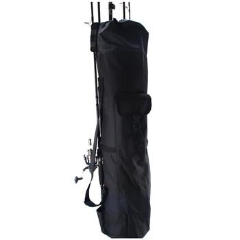 

Fishing Rod Bag Adjustable Strap Large Capacity Waterproof Shoulder Rectangle Holder Accessory Cylindrical Shape Reel Storage