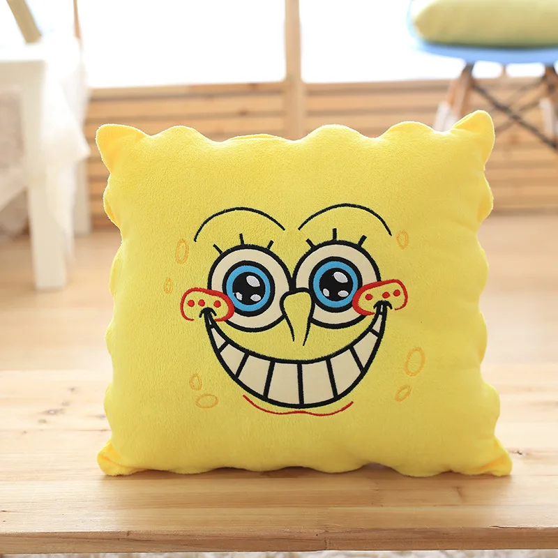 Pillow 35x35cm 1 шт. 35*35 см мультяшная Губка Боб Плюшевые игрушки Мягкая Подушка Спанч Боб Подушка четыре модели могут быть выбраны детские игрушки - Цвет: Pillow 35x35cm