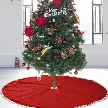 

Home Tree Skirts New Year Decoration Christmas Tree Skirt Christmas Tree Skirt Linen Floor Mat for Scene Layout 122cm
