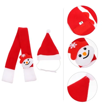 

1 Set Dog Scarf And Santa Claus Hat Christmas Theme Cat Pet Costume Accessory
