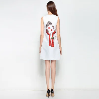 Dressnow/летнее женское красивое красное платье с принтом короны, со стразами, ТРАПЕЦИЕВИДНОЕ повседневное платье, сложное ремесло, высокое качество, милые платья