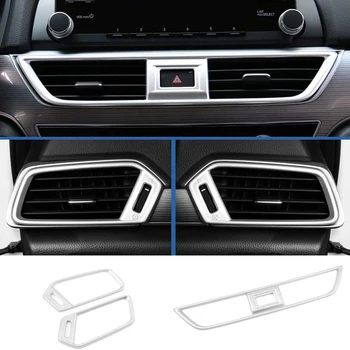 

3PCS ABS Interior Air Condition Vent Outlet Cover Frame Cover Trim Accessories for Honda Accord 10Th 2018-2020 Silver