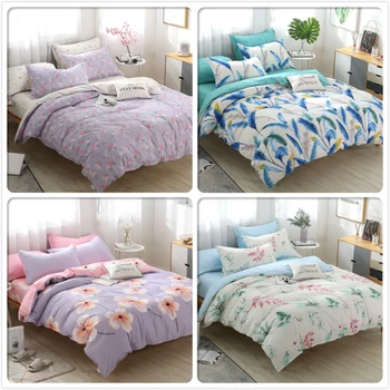 

Flower Pattern Duvet Cover Pillowcase 3pcs Bedding Set Adult Kids Cotton Bed Linens Quilt Pillow Case 160x200 180x220 200x230 cm