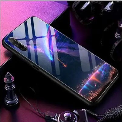 Чехол из закаленного стекла для huawei P Smart Z, Мягкая силиконовая задняя крышка для huawei P Smart Z, звездный узор, чехлы для телефонов, чехол Funda - Цвет: Прозрачный