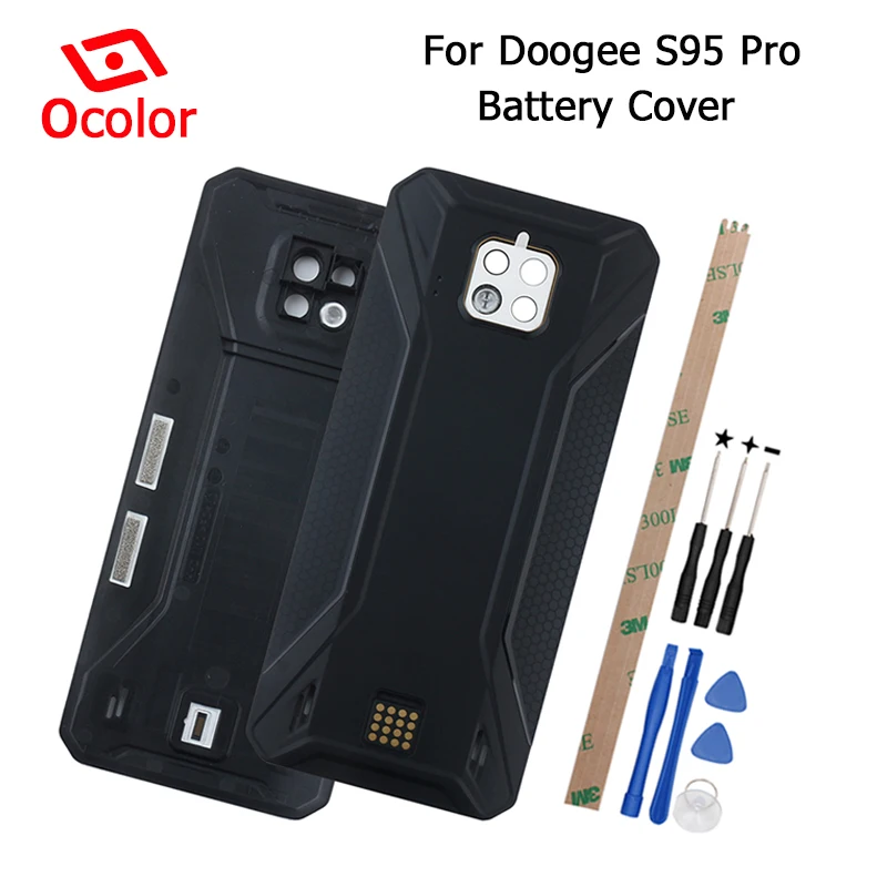 ocolor For Doogee S95 Pro Battery Cover Bateria Back Replacement Mobile With Tools Phone Accessories |