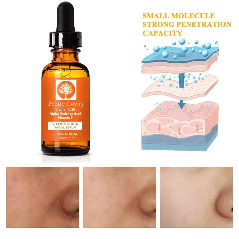 Pretty Cowry Brand Skin Care Vitamin C Natural Face Essence Serum Hyaluronic Acid Anti Wrinkle Remove Acne Cream 30ml Pretty Cowry Brand Skin Care Vitamin C Natural Face Essence Serum Hyaluronic Acid Anti Wrinkle Remove Acne Cream 30ml