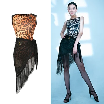 

Fashion Latin Dance Costumes Women Tango Salsa Cha Cha Samba Rumba Ballroom Practice Wear Fringe Performance Clothing DC4752