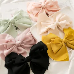 Ruoshui Woman Spring Solid Hairpins Girls Big Bowknot Hair Clip Girls Barrettes Fashion Hair Accessories Hairgrip Hair Ornaments
