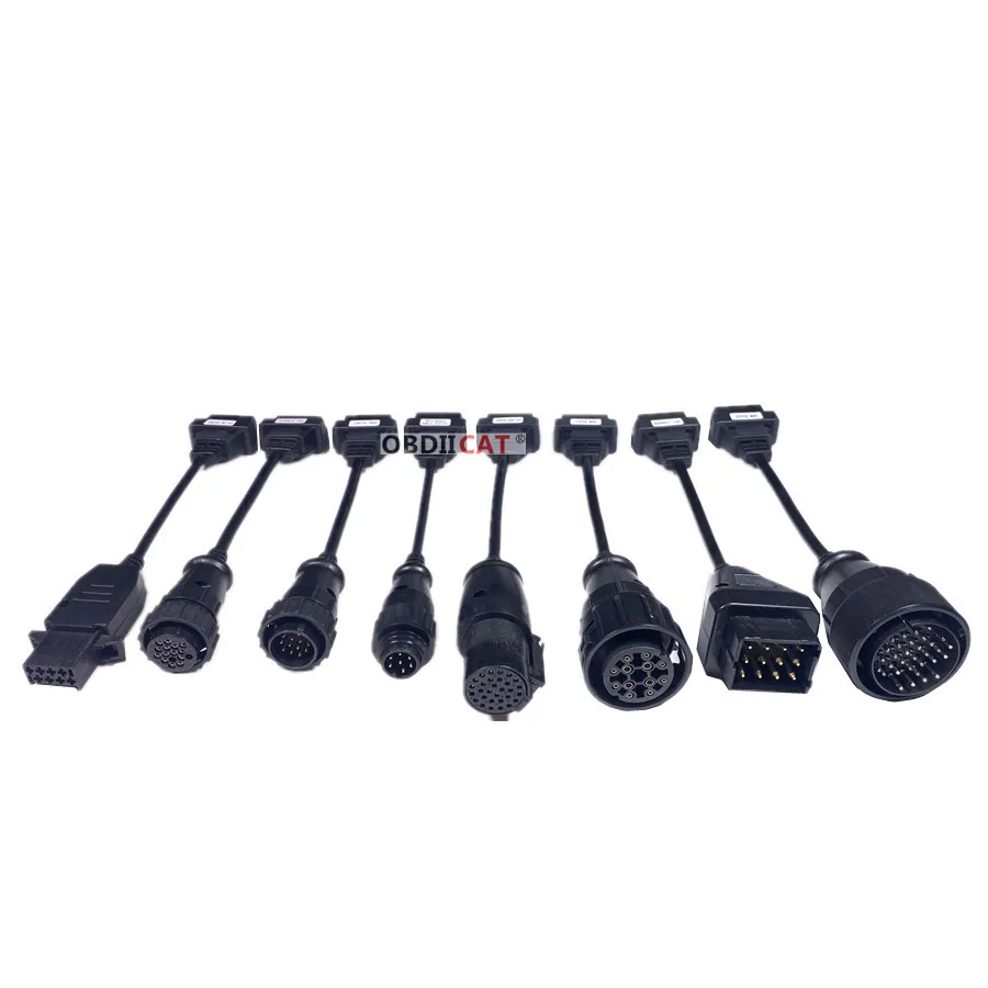 Новейший полный комплект 8 кабелей для грузовиков TCS OBD2 Диагностический OBD OBDII 2